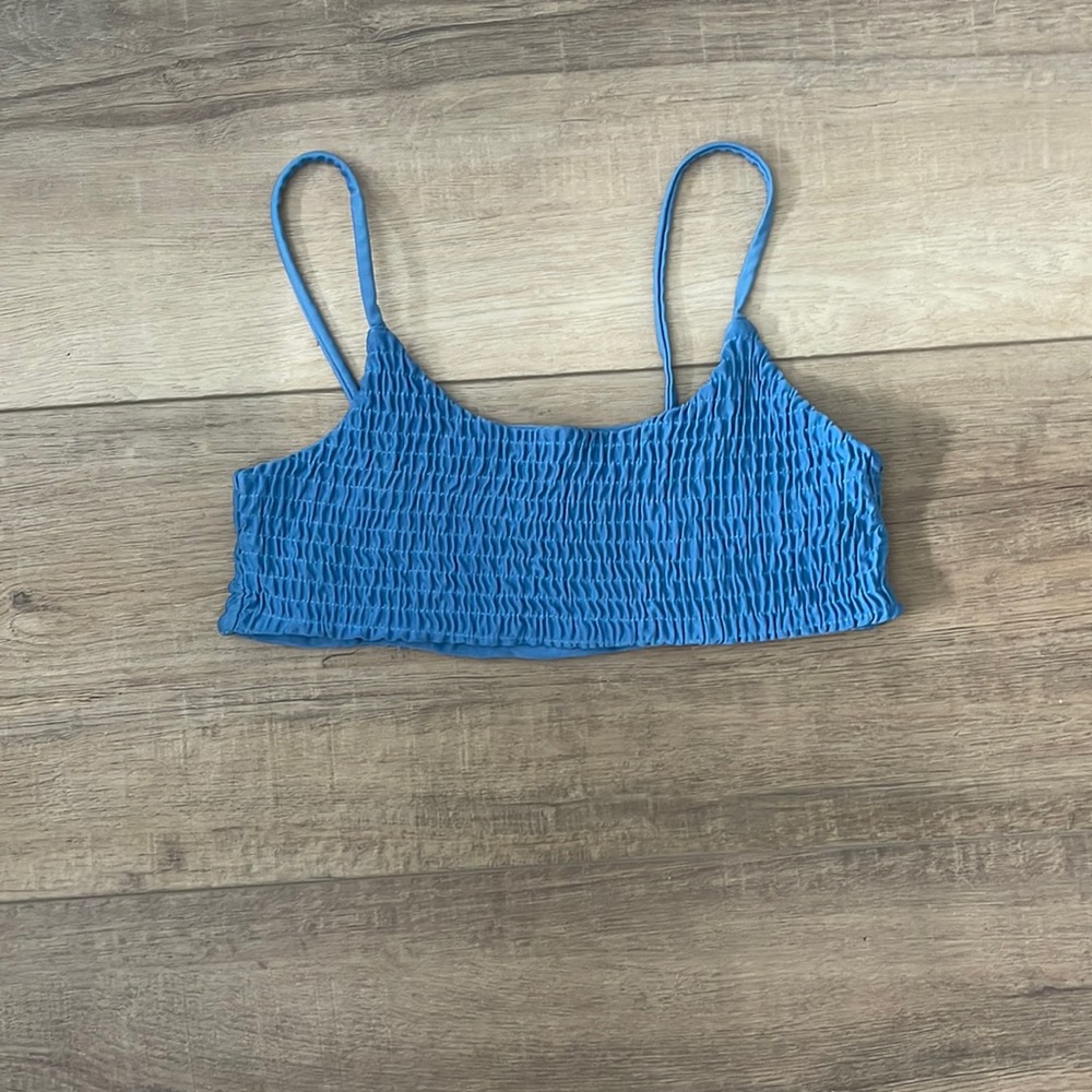 Blue bikini top